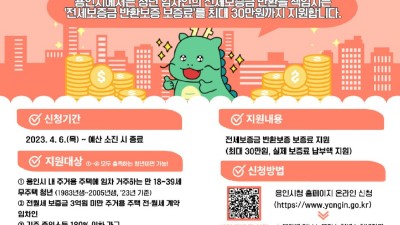 용인특례시, 청년 전세보증금 반환보증 보증료 지원 대상자 추가 모집