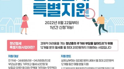 용인특례시, '청년월세 특별지원사업' 신청하세요