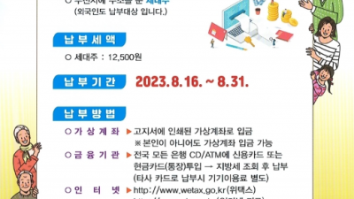 부천시 “8월 말까지 주민세 납부하세요”