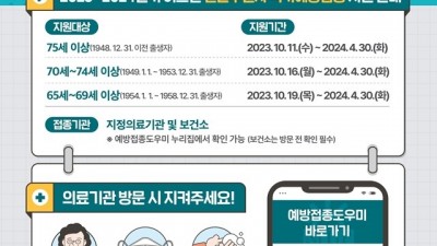 부천시, 인플루엔자 및 코로나19 적기 예방접종 추진