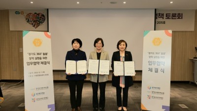 “경기도 360° 돌봄 정책의 조기 정착과 확산” 경기도여성가족재단-경기도사회서비스원-경기복지재단 업무협약 체결