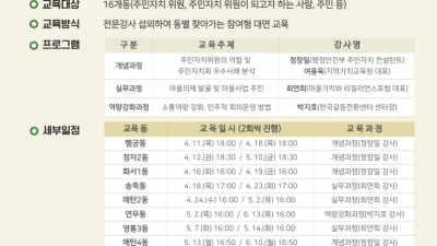 수원시, 2024 찾아가는 주민자치학교 열어