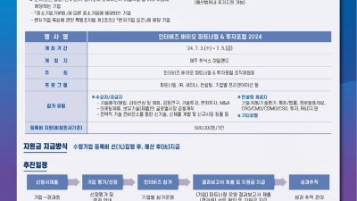 경기도, 인터비즈 바이오 파트너링 & 투자포럼 2024 참여기업 모집