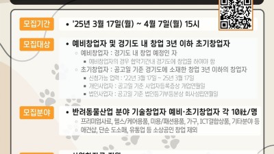 경기도, 반려동물산업 예비/초기창업자 모집! 20개사에 최대 2천만 원 지원