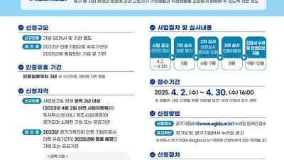 경기도, 2025년 ‘가족친화 일하기 좋은 기업’ 인증 참여 기업 모집