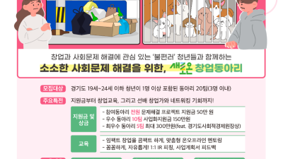 경기도사회적경제원, 사회문제 해결을 실험할 청년 창업동아리 모집
