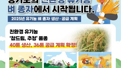 경기도, ‘유기농 벼 종자 생산·공급 계획’ 수립. 친환경 벼농사 위해 36톤 지원