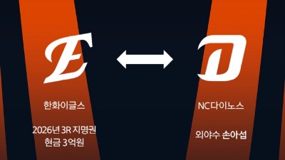 한화이글스, NC다이노스 손아섭-현금+지명권 트레이드 단행