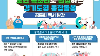 경기도, ‘경기도형 통합돌봄’ 3대 기본 원칙 담은 도민참여 공론화 백서 발간