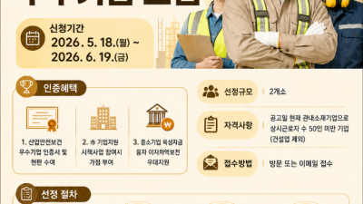 안양시, 산업안전보건 우수기업 공모…“안전한 일터 만든 기업 찾습니다”