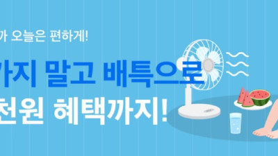 더우니까 집에서 편하게, 31일까지 배달특급 매일 2천 원 할인